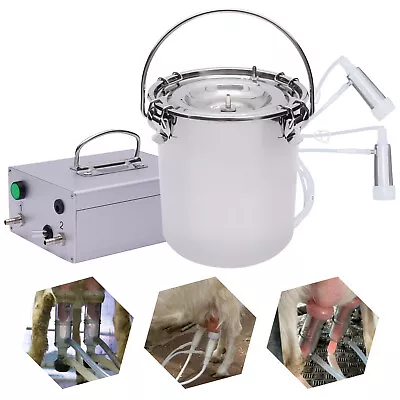 5L Dual Head Pulsation Milking Equipment Electric Sheep Goat Cow Milking Machine • $99