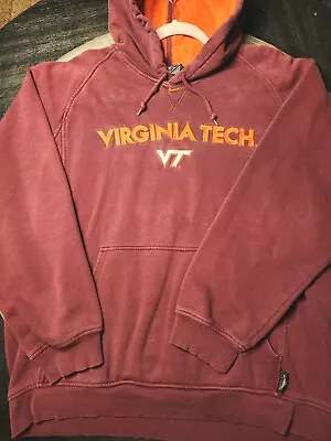 Vintage 90 Nike Center Swoosh Virginia Tech NCAA Pullover Hoodie Maroon Sz Large • $39.99