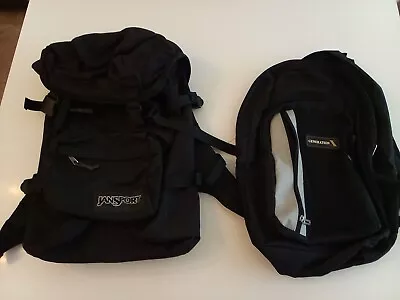 2 Bookbags-Vintage 90’s Jansport Backpack Black GenerationX Black  • $9.99