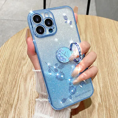 For IPhone Samsung Huawei Luxury 6D Plating +Ring Holder Women Phone Case Cover • £3.59