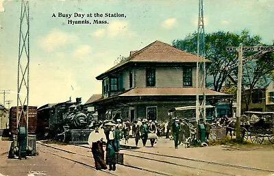 Railroad Depot Hyannis Cape Cod Ma Vintage Postcard (m713) • $12