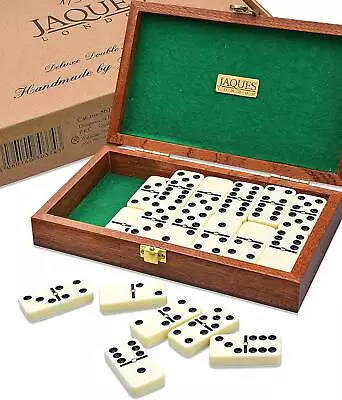 £28.49 • Buy Double Six Dominoes Set In Handmade Mahogany Case Jaques Of London Dominoes