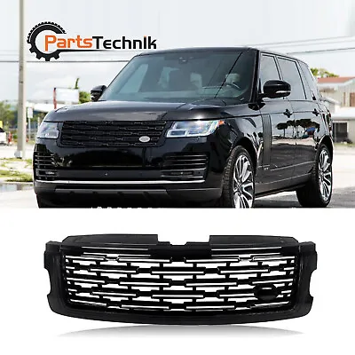 For 2018-2022 Range Rover Up To 2023 Gloss Black Front Upper Bumper Grille Grill • $157.39