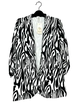 Ladies Blazer Long Sleeve Patterned Coat Jacket Blazer Zebra Print Jacket Coat • £39.99