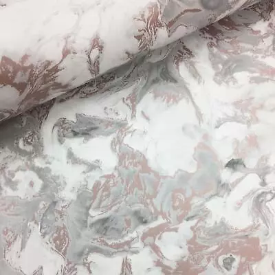 £1.99 • Buy Muriva Elixir Marble Wallpaper Metallic Swirls - Silver Rose Gold Teal Grey Blue