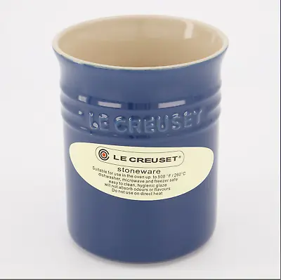 LE CREUSET Utensil Jar NAVY HARMON BLUE 15 X 12.5cm. • £23.99