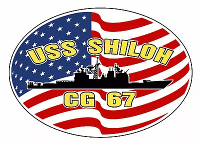 USS SHILOH CG 67 Oval Decal / Sticker Military USN U S Navy • $19.99