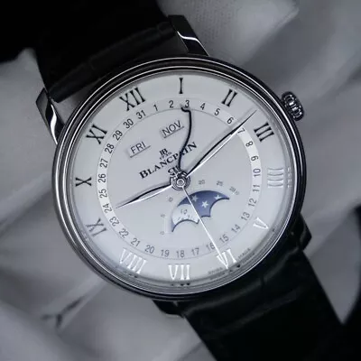 Blancpain Villeret Complete Calendar Moonphase White SERVICED 6654A-1127-55B • $7995