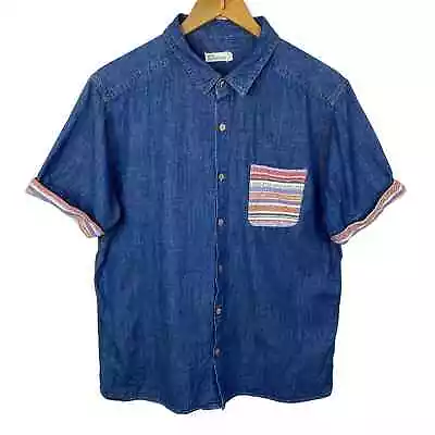 Another Influence Mens Denim Casual Button Down Shirt Size Large • $8