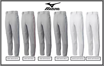 Mizuno Youth Premier Piped Baseball / Softball Pants Gray Or White With Piping • $21.99