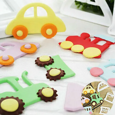 Cookies 4Pcs Sugarcraft Mould Train Car Plastic Cutter Fondant Cake Decorating • £3.78