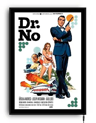 JAMES BOND DR. NO Backlit Lightbox Movie Poster Light Up Led Sign Home Cinema • £79.99