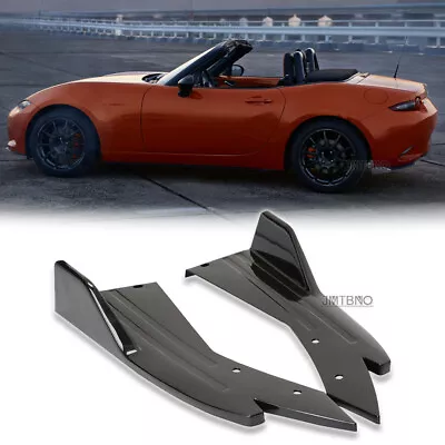 Pair Rear Bumper Lip Diffuser Splitter Spoiler Glossy Black For Mazda Miata MX-5 • $45.10