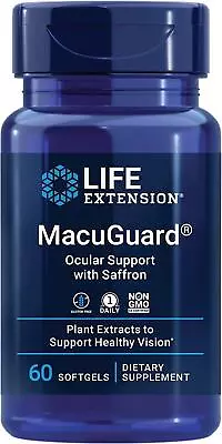 Life Extension MacuGuard Ocular Support With Saffron 60 Softgels Eyes & Vision • £22.45