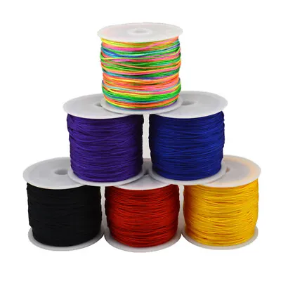 45m 0.8mm Cotton Cord Thread For DIY Bracelet Necklace Braided String Jewelry 67 • £3.59