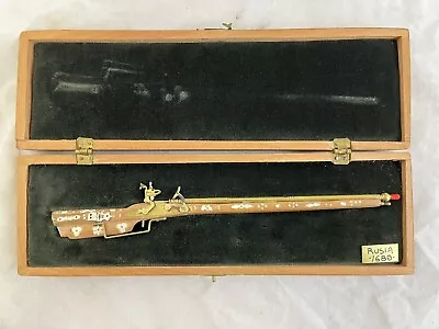 Vintage Eduardo Ruiz Miniature Replica Russian Wheel Lock Arquebus Musket Rifle • $149