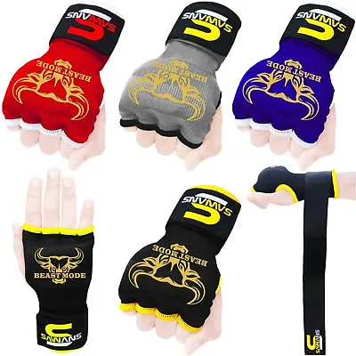 Gel Gloves Punch Bag Hand Quick Wraps Boxing Padded Inner UFC Gear MMA Protector • £6.99