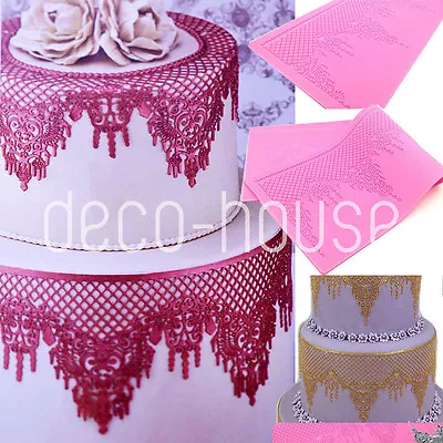 £7.99 • Buy Chandelier Shaped Silicone Lace Fondant Cake Mould Mat Wedding Sugarcraft Baking