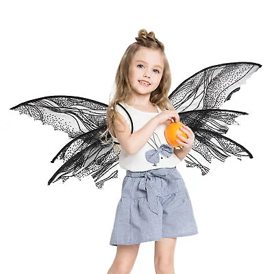 Fairy Butterfly Wings Costume Girls Butterfly Wings Dress Up Props Kids Adult • £8.55