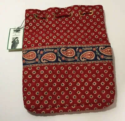 Vera Bradley Americana Red Drawstring Backpack - Retired Fall 2003 • $29.97