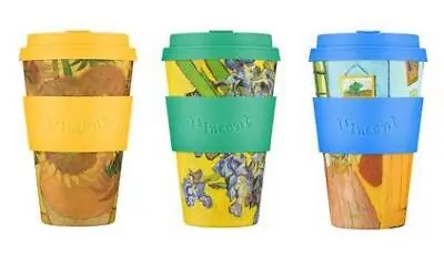 14oz 400ml Reusable Ecoffee Cup Eco-Friendly PLA Vincent Van Gogh Coffee Cup • £16.95