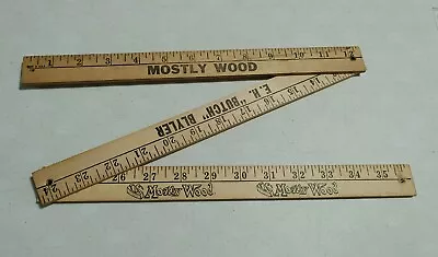 Vtg E. H.  Butch  Blyler Mostly Wood Advertising Folding Wood Yardstick Ruler • $19.99