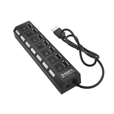 $14.89 • Buy 7 Ports USB Hub Splitter Switches Long Cord For Laptop Desktop PC AU STOCK