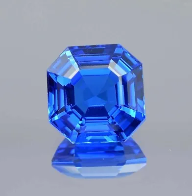 AAA Natural Ceylon Cornflower Blue Spinel Loose Asscher Cut Gemstone 10x10 MM • $42.69