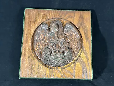 Unique Oak Church Pew Carved Panel Birds Wood Carving • £71.24