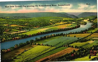 Vintage Unposted Postcard COUNCIL CUP Susquehanna River PA PA-5 • $8.99