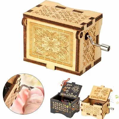 $7.79 • Buy Wooden Music Box Mom/Dad To Daughter -You Are My Sunshine Engraved Toy Kid Gift