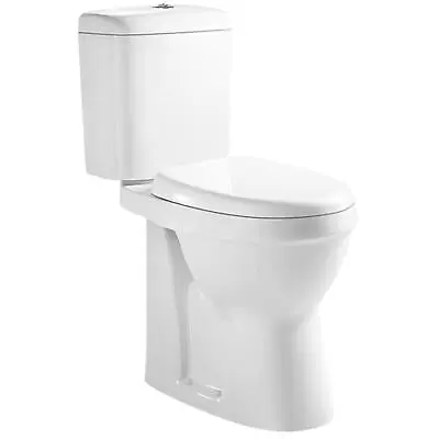 Bathroom Toilet Close Coupled Comfort Height Pan Cistern Soft Close Seat WC • £149.99