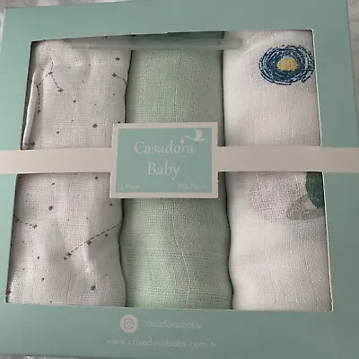 Baby Muslin Swaddle 3 Pack • £12