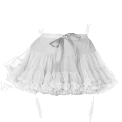 White TUTU Skirt Thick Dance Ladies Girls Bow Luxury Fancy Dress Costume Party • £15.99