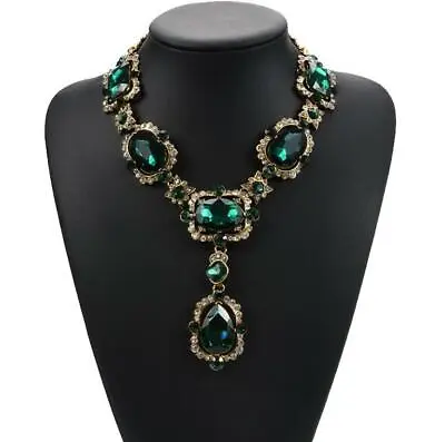 £11.78 • Buy Women Rhinestone Beads Statement Necklace Crystal Collar Pendant Choker Jewelry