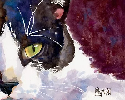 Tuxedo Cat Art Print From Painting | Gifts Portrait Poster Wall Art 8x10 • $19.50