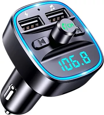 Bluetooth 5.0 Wireless Car FM Transmitter MP3 Player Radio 2 USB Charger Adapter • £9.99