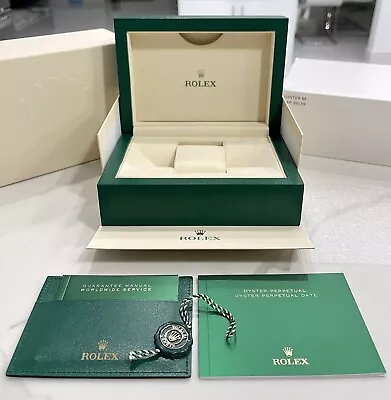 Authentic NEW STYLE ROLEX Watch Box For Oyster Perpetual OP Booklets FULL SET • $706.47