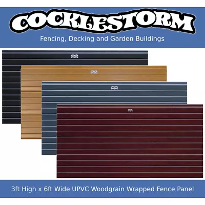 3ft High X 6ft Wide UPVC Plastic Woodgrain Wrapped Garden Fence Panel • £141