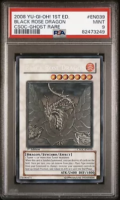 Yugioh Black Rose Dragon - CSOC-EN039 - Ghost Rare - 1st Edition - PSA 9 • £560