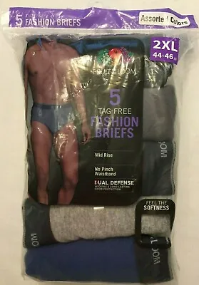 NWT Fruit Of Loom Men 5 Fashion Briefs Underwear Cotton Mid Rise TagFree 2XL  • $25.50