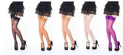 £3.99 • Buy Plain Top Sheer Stockings ,One Size & Plus Size,Various Colours