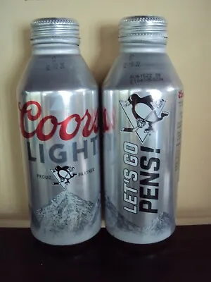 COORS LIGHT Limited Edition PITTSBURGH PENGUINS Aluminum 16 Oz. Beer Bottle • $4.98
