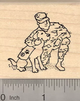 Military Dog Rubber Stamp Therapy Labrador Retriever G24501 WM • $16