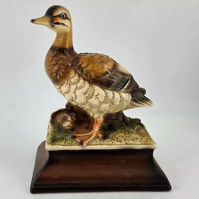 Vintage Small Realistic Ceramic Porcelain Mallard Duck Hand Painted Footed • $24