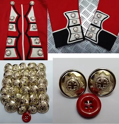 Coldstream Guards Red Tunic 30 Button Set Complete Genuine British Army Issue • £39.99