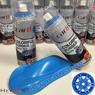 3x Matt Blue Rubber Paint KMS Plasti Dip Removable Wheel Rim Spray Rubber Coat • $43