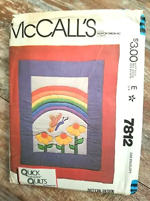 McCall's Sewing Pattern 7812 VTG 80' Crafts Rainbow Butterfly Daisy Quilt Easy • $8.50