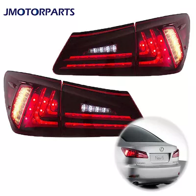 Pair Of Red Clear LED Tail Lights Rear Lamp For 2006-2012 Lexus IS 250 IS 350 • $199.99