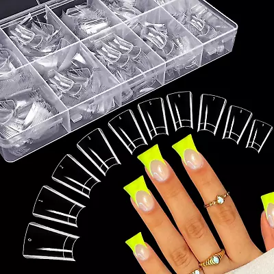 500PCS Duck Nail Tips For Acrylic Nails Clear Nail Tips Duck Feet Fan Flare  • $13.99